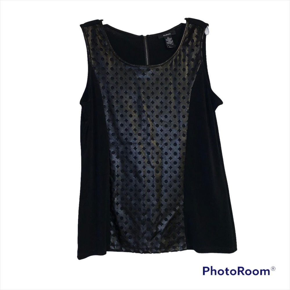 LASER CUT FAUX LEATHER TANK
